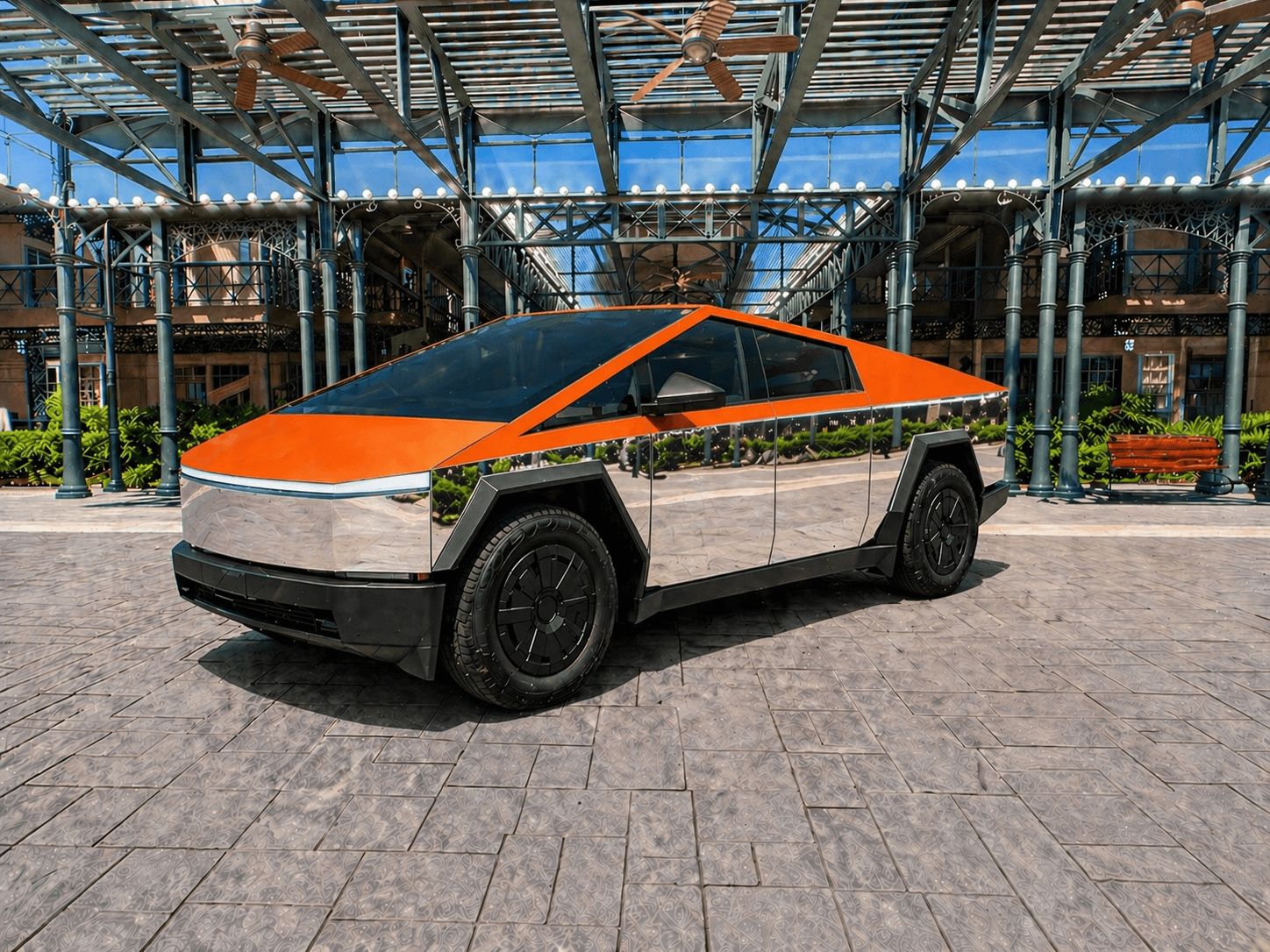 G-Force Ridez Skyblade 9000 — orange and chrome Cybertruck
